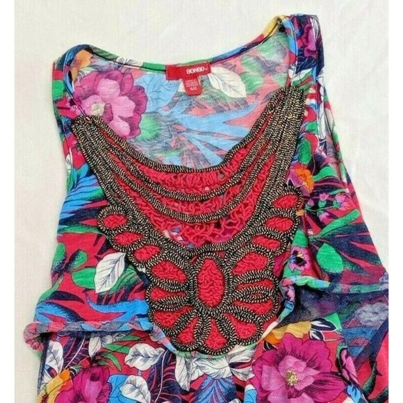 BONGO Junior  Small Tank Top Sleeveless Floral Small 38i - Picture 3 of 9